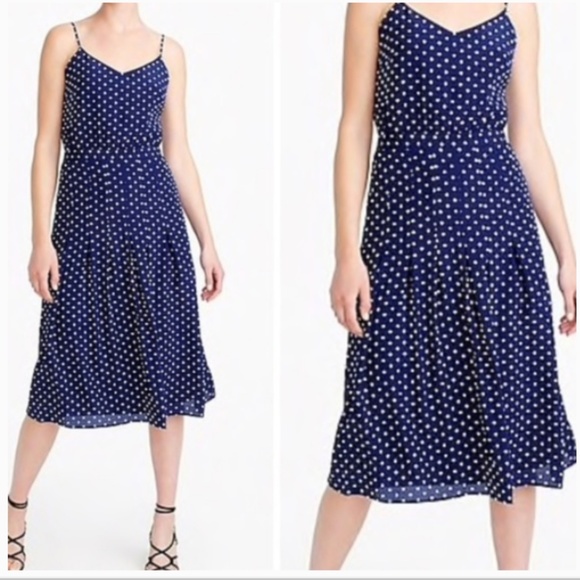 J. Crew Dresses J Crew Polka Dot Silk Midi Dress Poshmark